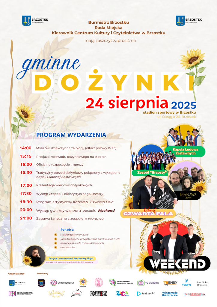 Gminne Dożynki w Brzostku – Weekend, Czwarta Fala i Kapela Ludowa Zastawnych na scenie