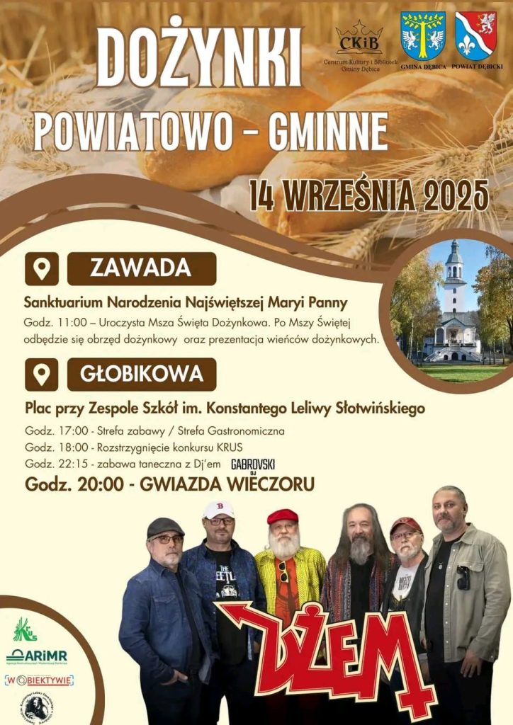 Dożynki Powiatowo–Gminne w Głobikowej i Zawadzie — gwiazdą wieczoru zespół DŻEM